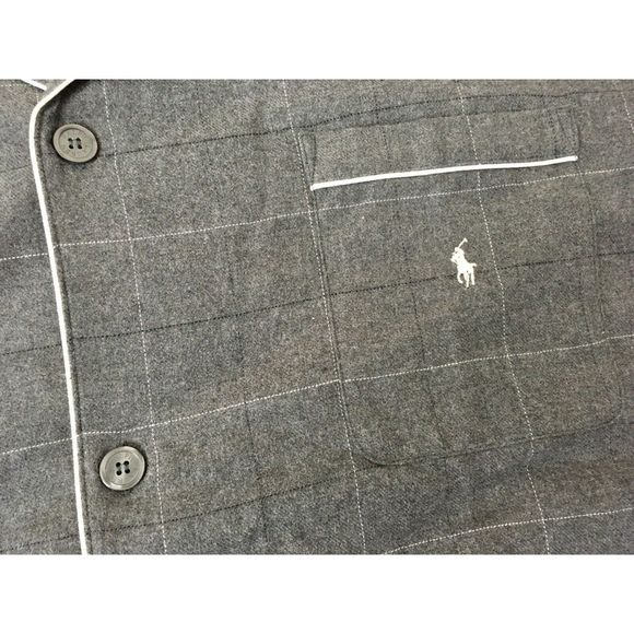 Polo Ralph Lauren Mens Sz XL Sleep Lounge Shirt Gray Plaid Button Up Classic NEW - Picture 5 of 5